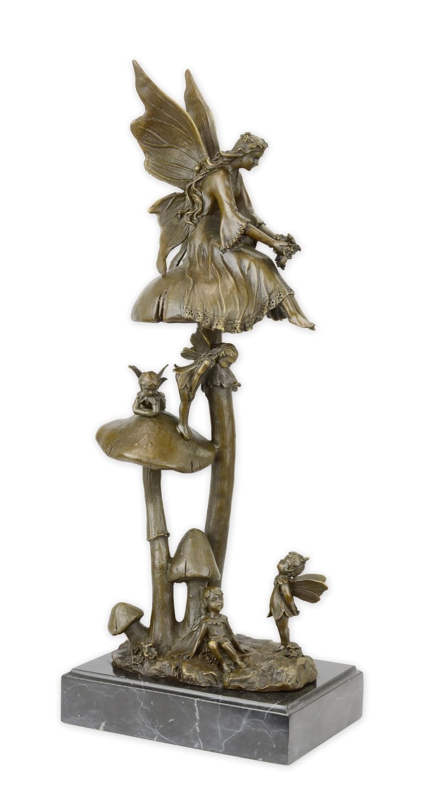 aubaho Bronze Sculpture Fairy Elf Replica Retro Design Decoration