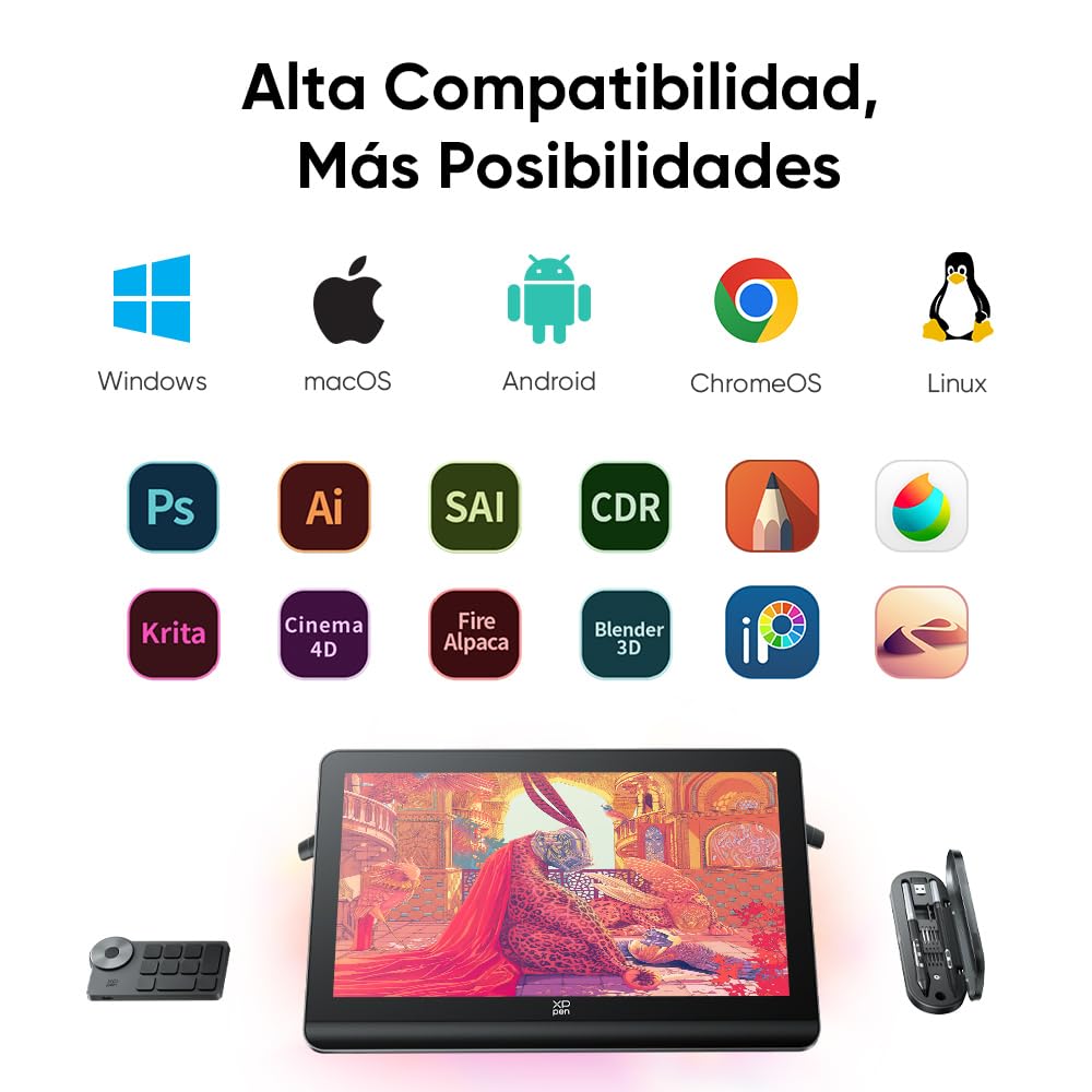 XPPen Artist Pro 19 Gen2 Tableta Gráfica con Pantalla 4K con 2 Lápiz 16K Niveles de Presisón, Tableta Dibujo Digital Profesional 18.4 Pulgadas Compltamente Laminada 156% sRGB con ACK05 Mini Teclado