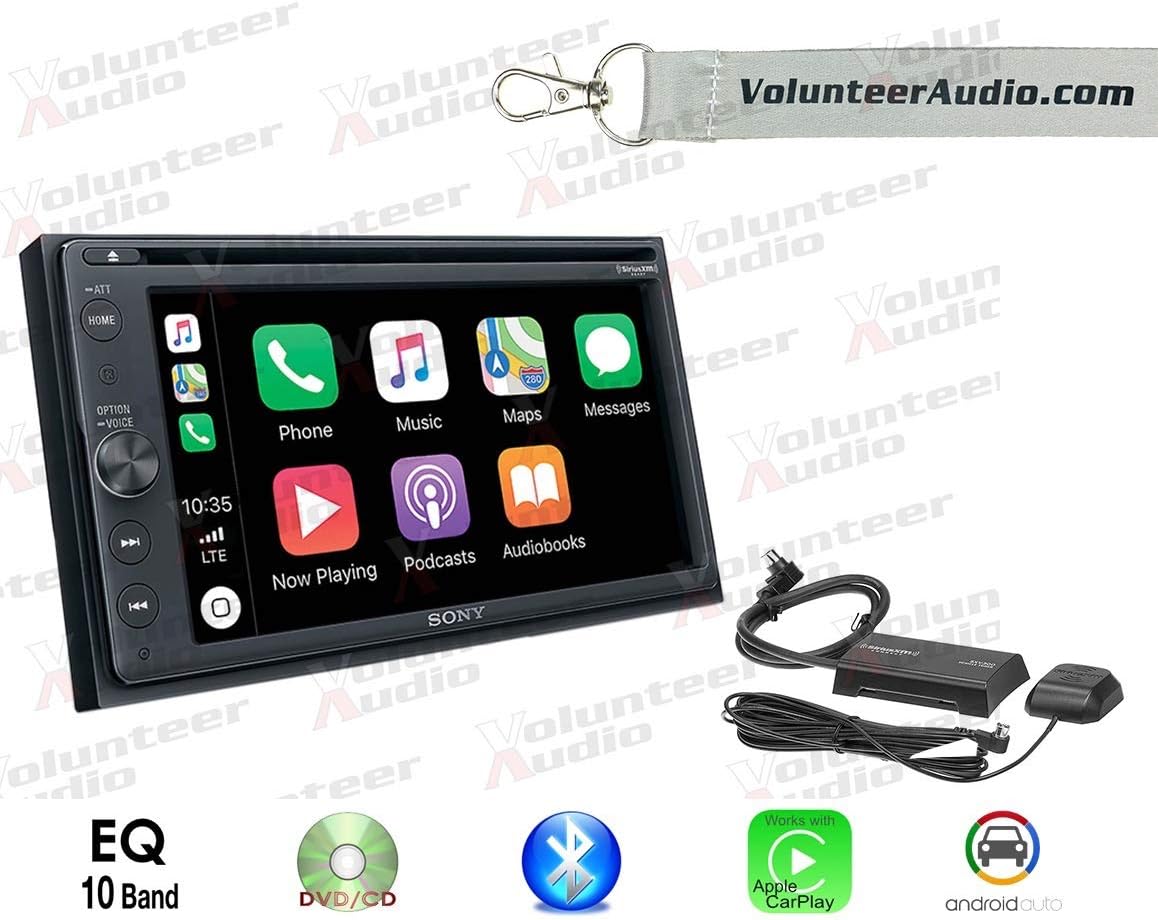 Volunteer Audio Sony XAV-AX210SXM Car Stereo Double Din Radio with Apple Carplay, Android Auto, Bluetooth