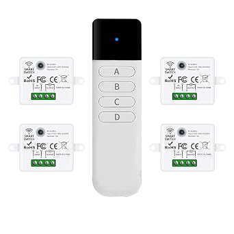 XUK Remote Control Outlet Wireless Light Switch, 220V/10A, Long Range for Fans, Christmas Lights, Small Appliances Switch an Receive Kit1V4