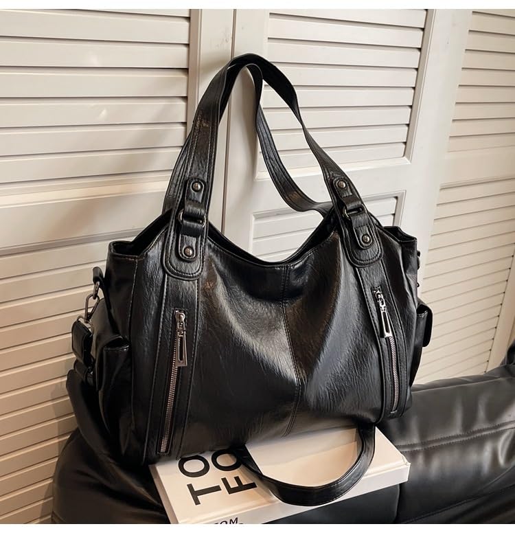 Crossbody Tote Bag for Women Large Size Retro Single-Shoulder Bag, handbag Bucket Purse for Gift,Travel,Work4