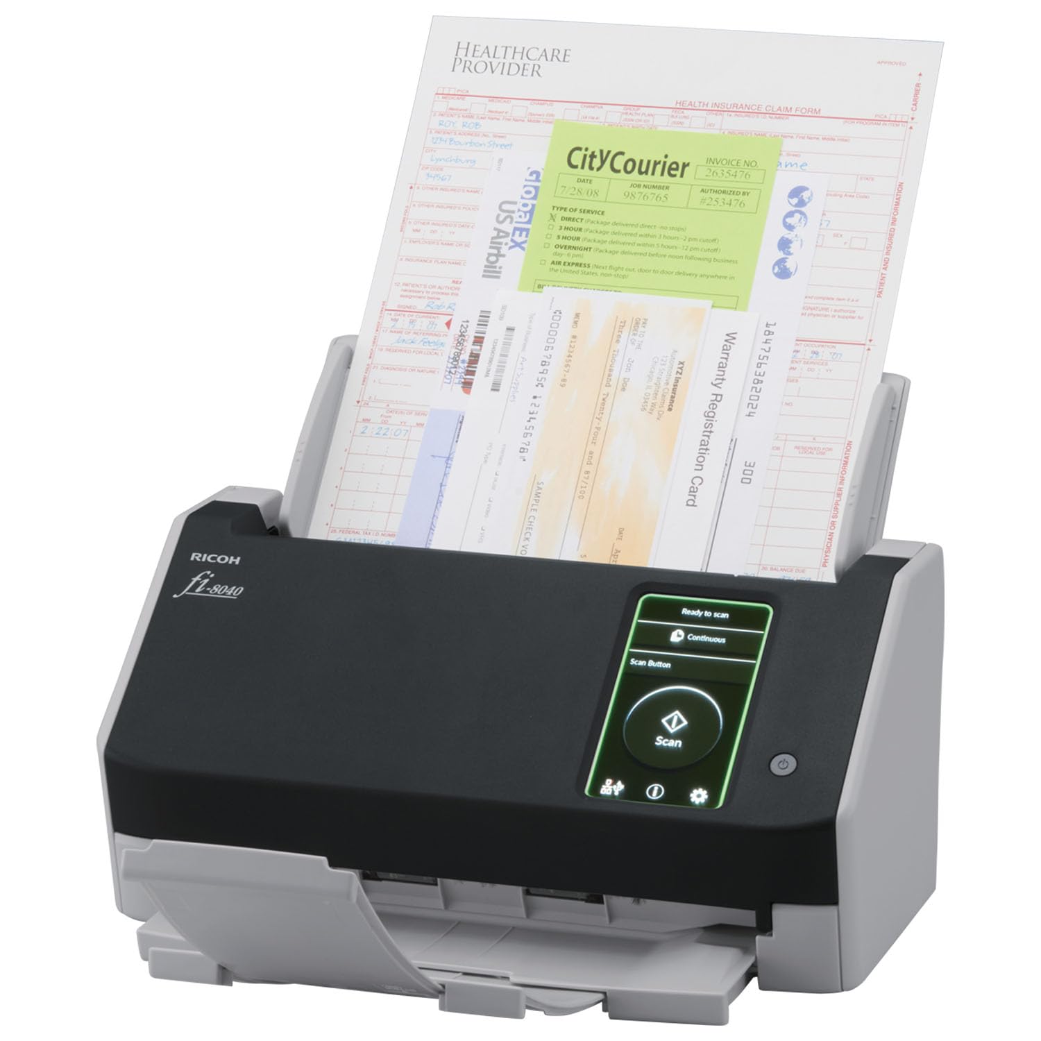 RICOH fi-8040 Fast Front Office & Desktop Document, Receipt, ID Card Scanner with 50 Page Auto Feeder and PC-Less DirectScan Capability