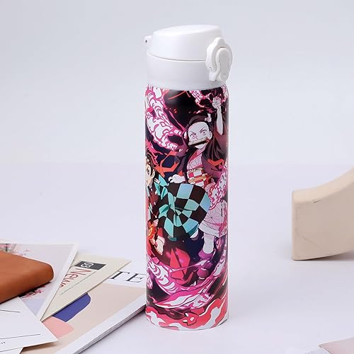 Miniatura 3 de Anime Nezuko - Botella de agua con aislamiento de apertura rápida para niñas, 16.9 fl oz (Mitsuri)