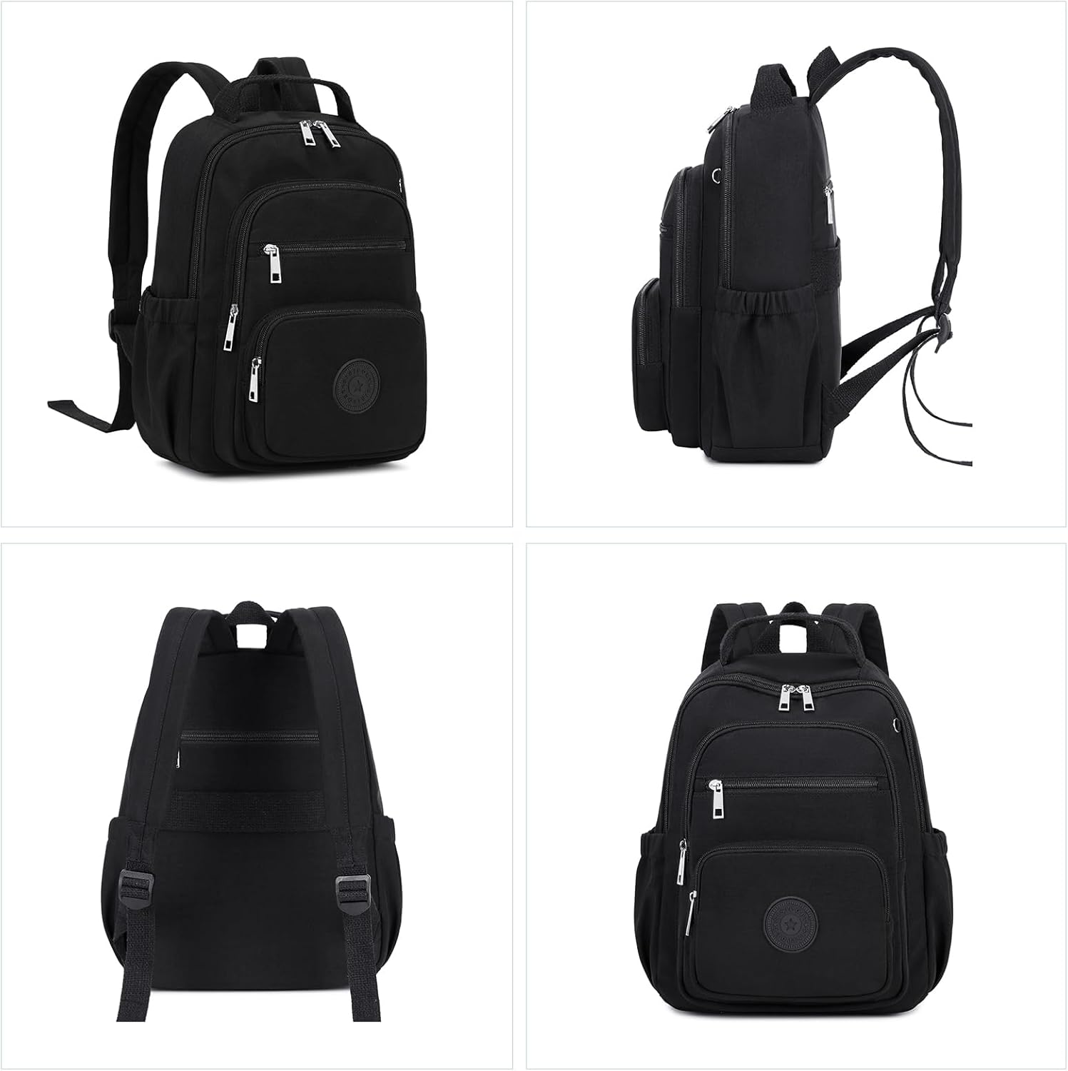 Mini Backpack for Women, 2pcs Small Backpack for Ladies Bookbag Purse for Women with Handy Wallet and Luggage Strap, Black - Image 9