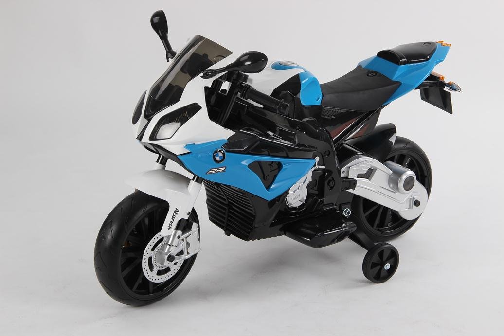 Pekecars - S1000RR - moto BMW per bambini, 12 V, velocità S/H, colore nero blu