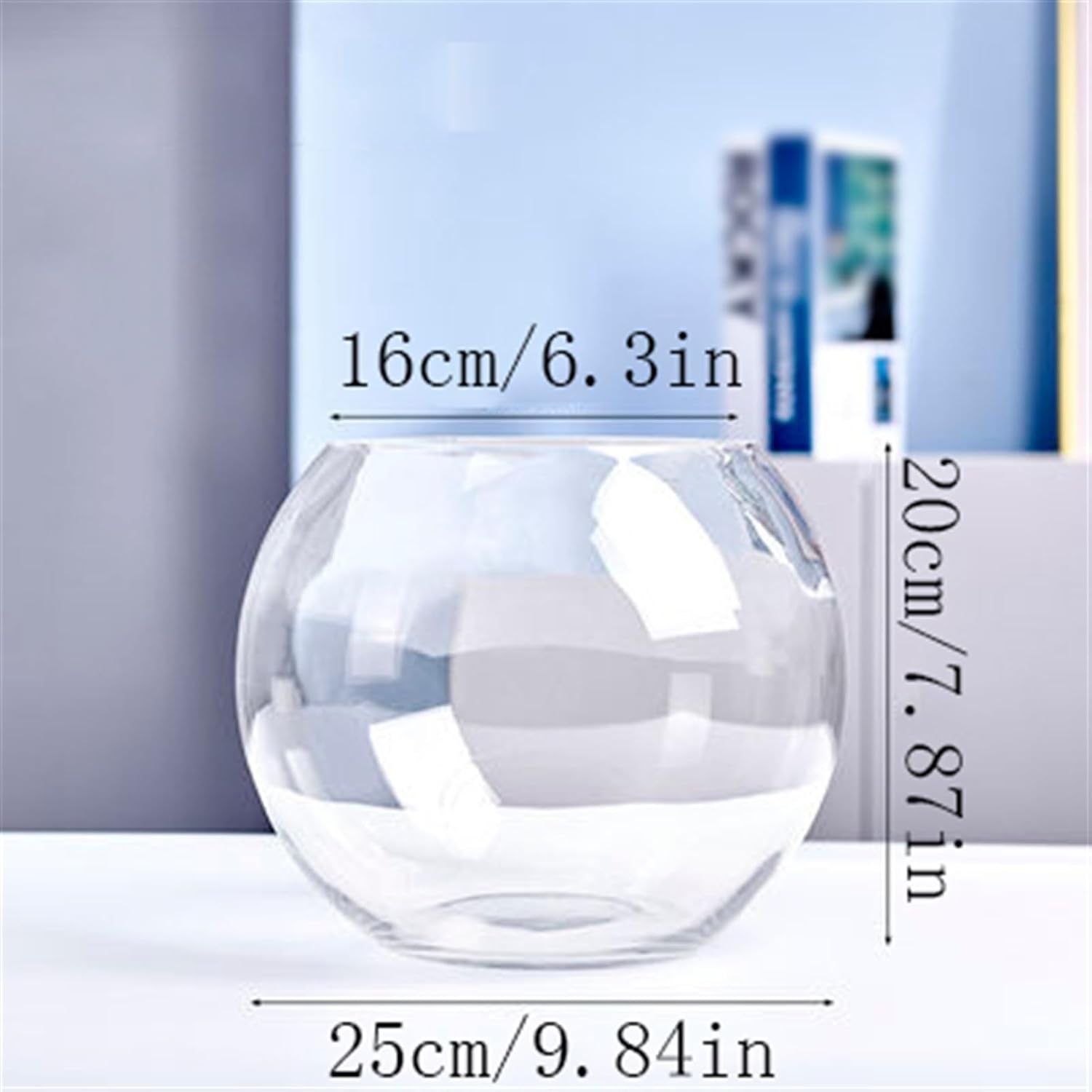 Aquarium Office Small Fish Tank Thickened Transparent Glass Fish Tank Turtle Living Room Home Desktop Round Small Goldfish Tank Fish Tank(002)