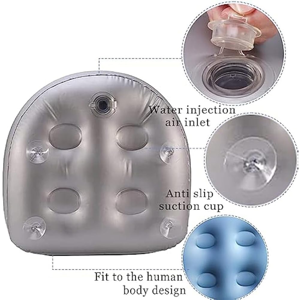 4 Piezas de Refuerzo para Spa y, Cojín Inflable para Asiento de Bañera de Piscina, Almohadilla Trasera Impermeable para Spa, Estera de Masaje con Cojín de Spa Suave