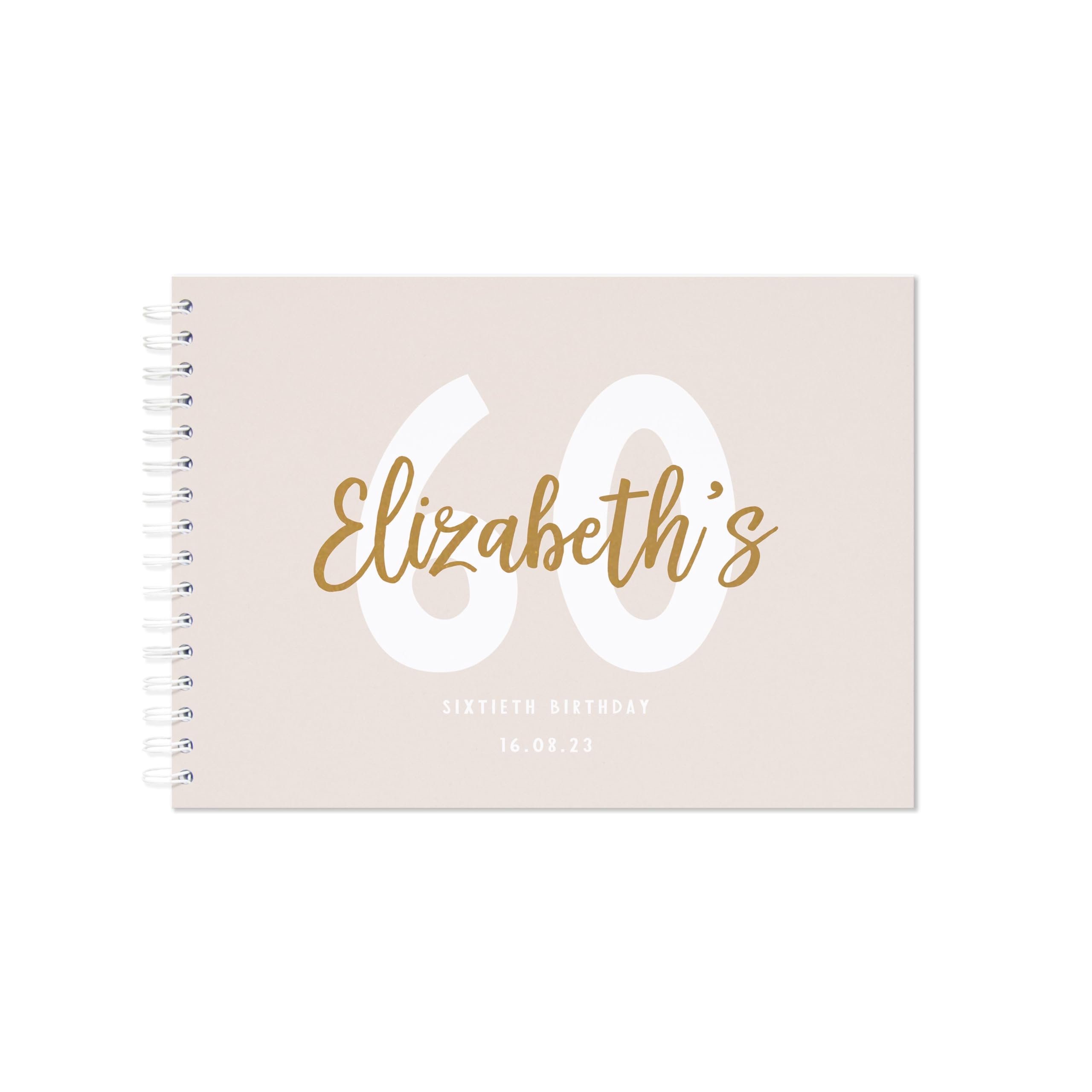 Personalised birthday guestbook | signing birthday guest book scrapbook notebook memories | 30th 40th 50th 60th 70th 80th 90th birthday sign in birthday party decor (A4 Hardback Champagne) — image 1