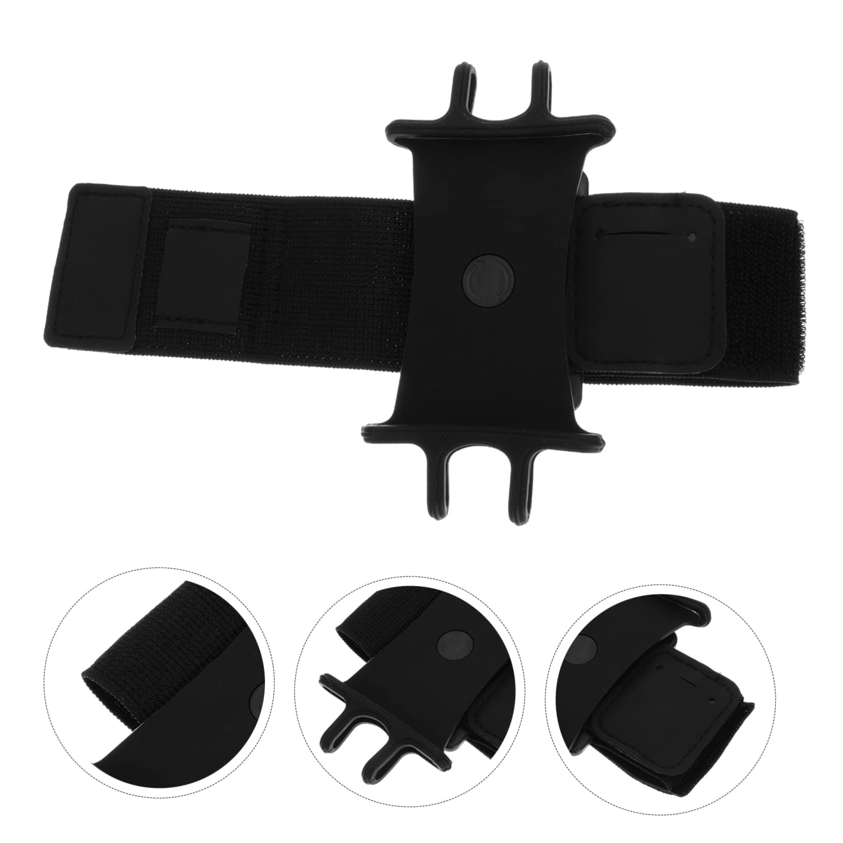 16 Piezas Pulsera De Celular Las Manos Brazalete para Teléfono para Correr Deporte Soporte para Teléfono Pequeño Cinturón De Llaves Universal Black Nylon