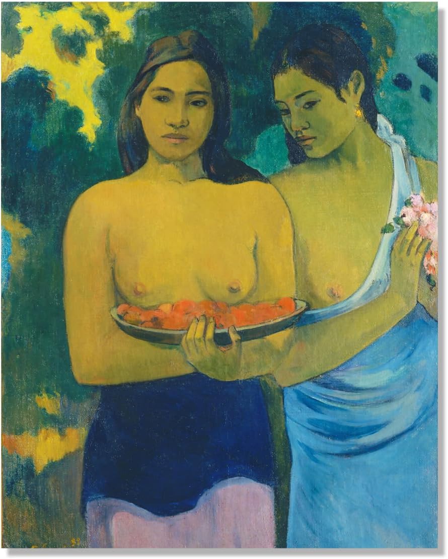 Paul Gauguin Prints - Two Tahitian Women Poster, Impressionist Art Prints, Vintage Portrait Canvas Prints, Famous Oil Painting Reproduction for Home Bathroom Bedroom Unframed (09,12x15in/30x38cm)