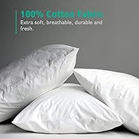 Vista 5 de APSMILE - Juego de 2 fundas de almohada de 12 x 20 pulgadas con relleno de plumas de ave y plumón orgánico, 100 % de tela de algodón, suave