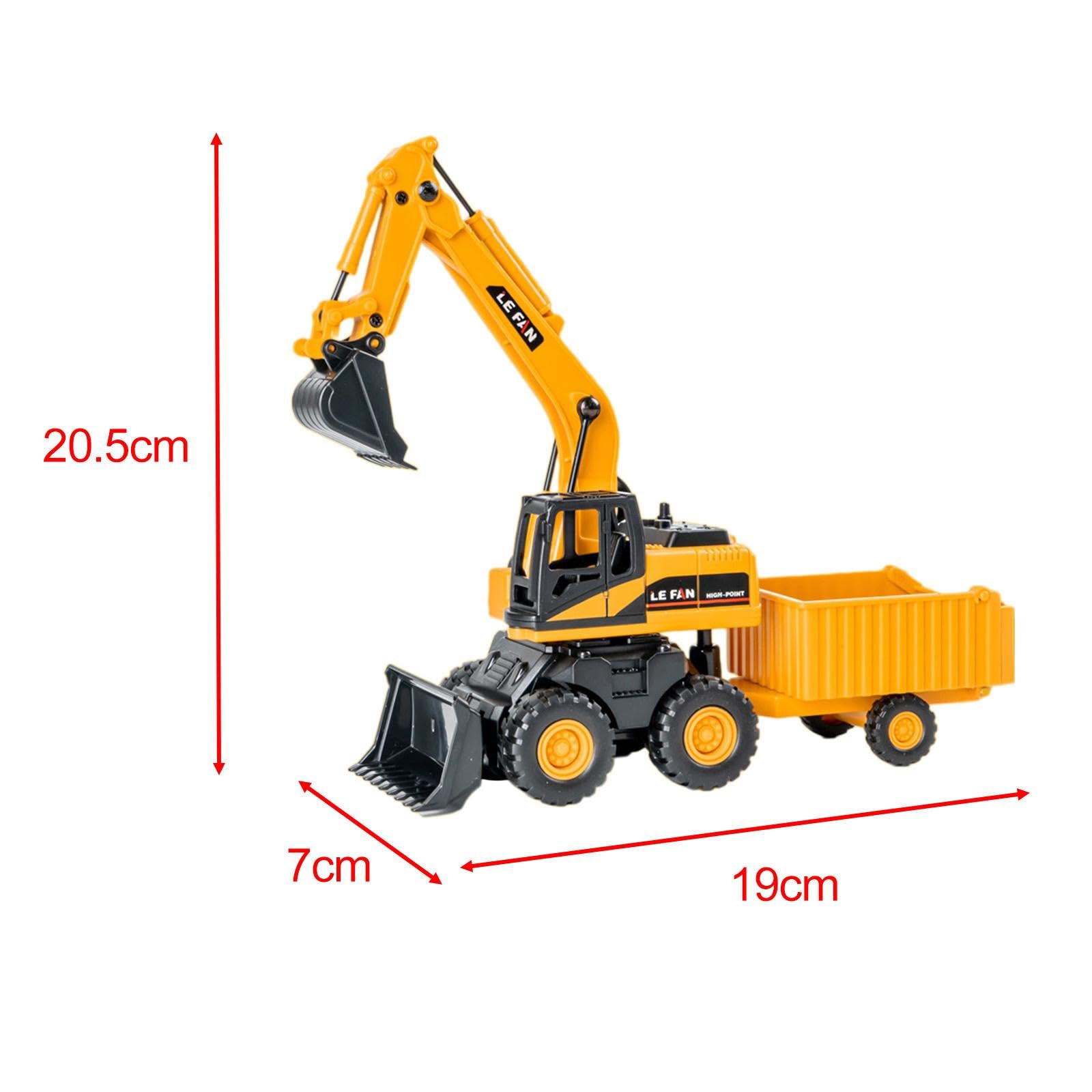 Mini Vehículo de Ingeniería Juguete de Excavadora Camión de Construcción Modelo Educativo con Superficie Pulida Adecuado para Niños y Niñas, Remolque de excavadoras
