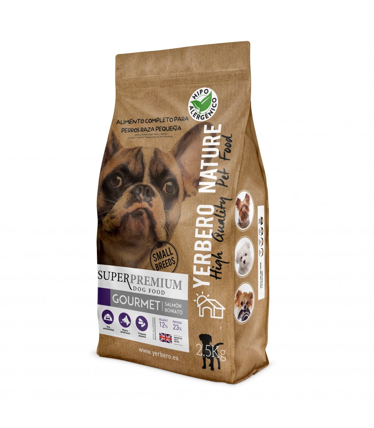Yerbero Nature Gourmet salmón/boniato Comida Hipoalergénica para Perros de Razas Mini 2,5kg