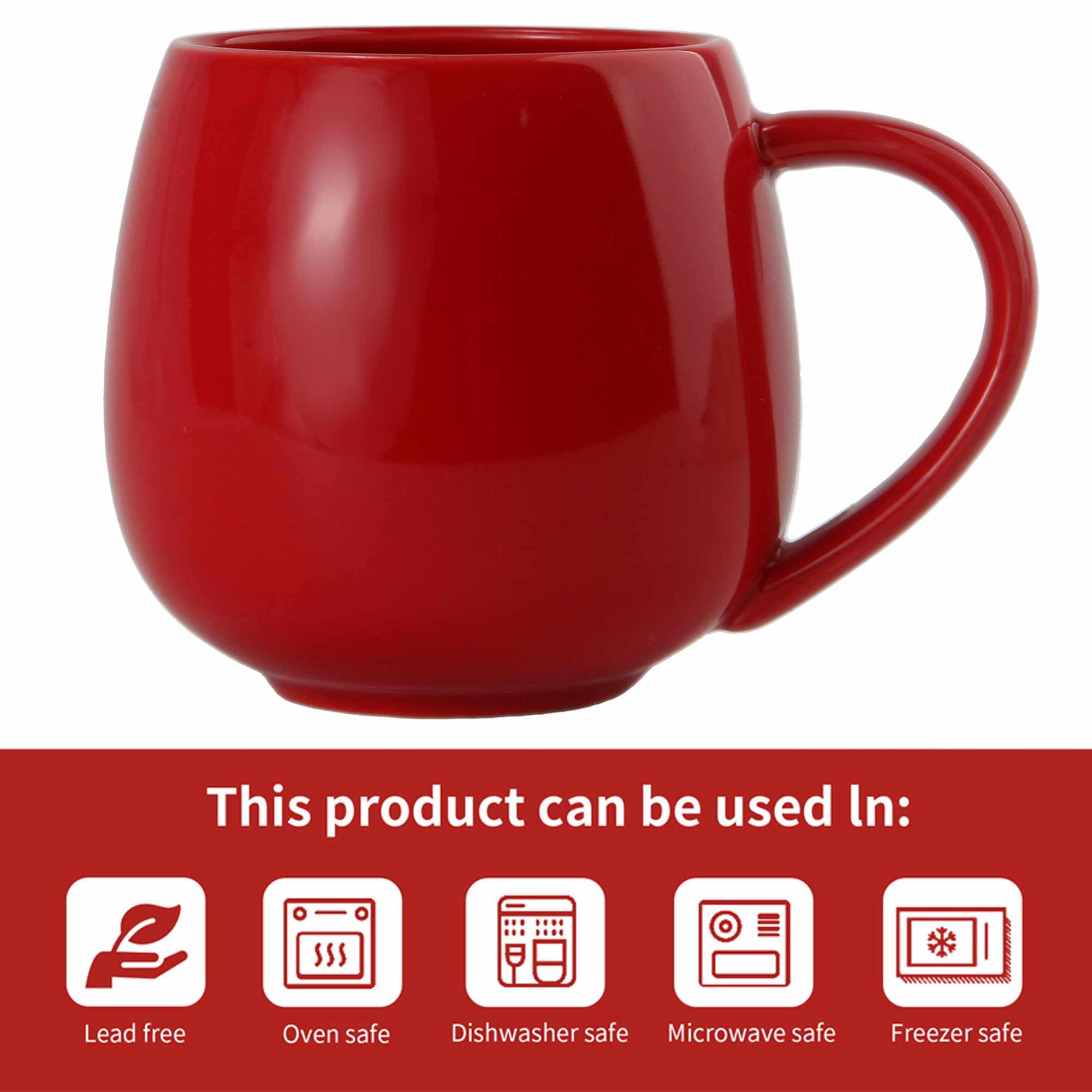 superyes Christmas Red Coffee Mugs Set of 6 for Latte Cappuccino