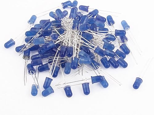 IIVVERR 100pcs 0.197 in Tapa de Lámpara LED Azul Luz Azul 2 Diodos Emisores Terminales para Lámpara LED (100 unids 0.197 in LED tapa azul de la