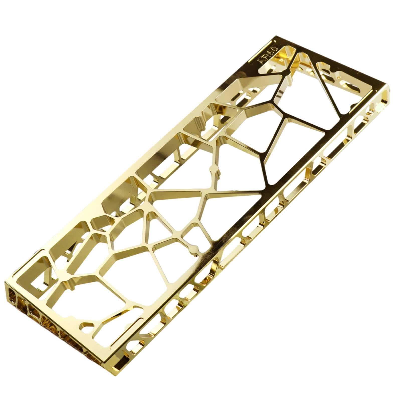 Keyboard Case with Light-Diffusing Plate CNC-Machined Aluminum Keyboard Case Electroplated for Desk Setup Gold-image-24