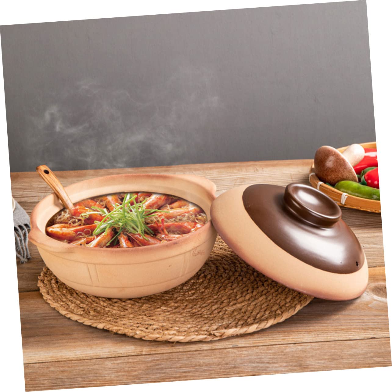 DOITOOL Olla de Estofado de Cerámica 750 Ml Resistente al Calor para Sopa de Pollo Cocina Casera Conservación Uniforme de Calor