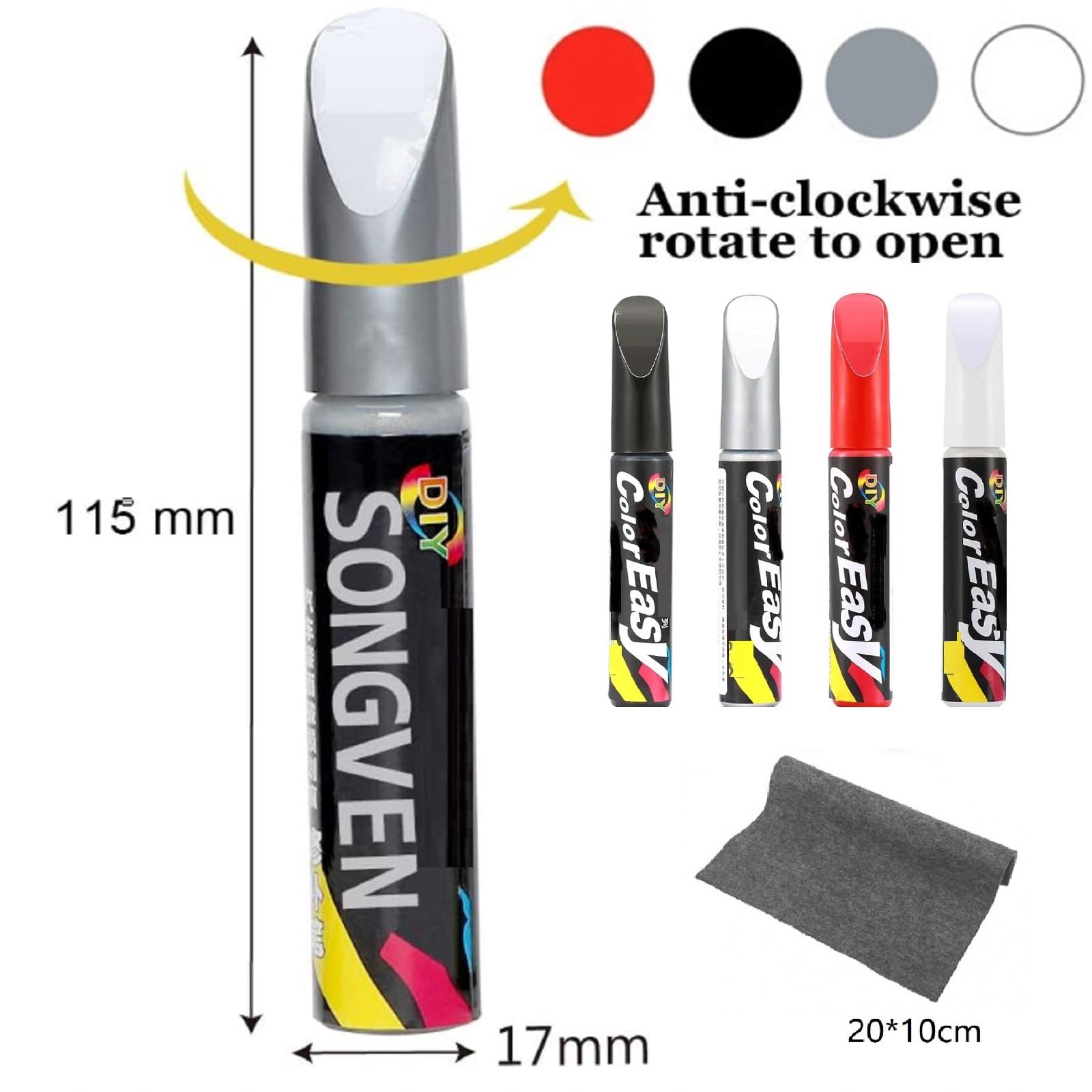 YUFFQOPC 2 Stück Lackstift Silber - Autokratzer Reparatur, 12 Ml, Für Kratzer & Lackschäden