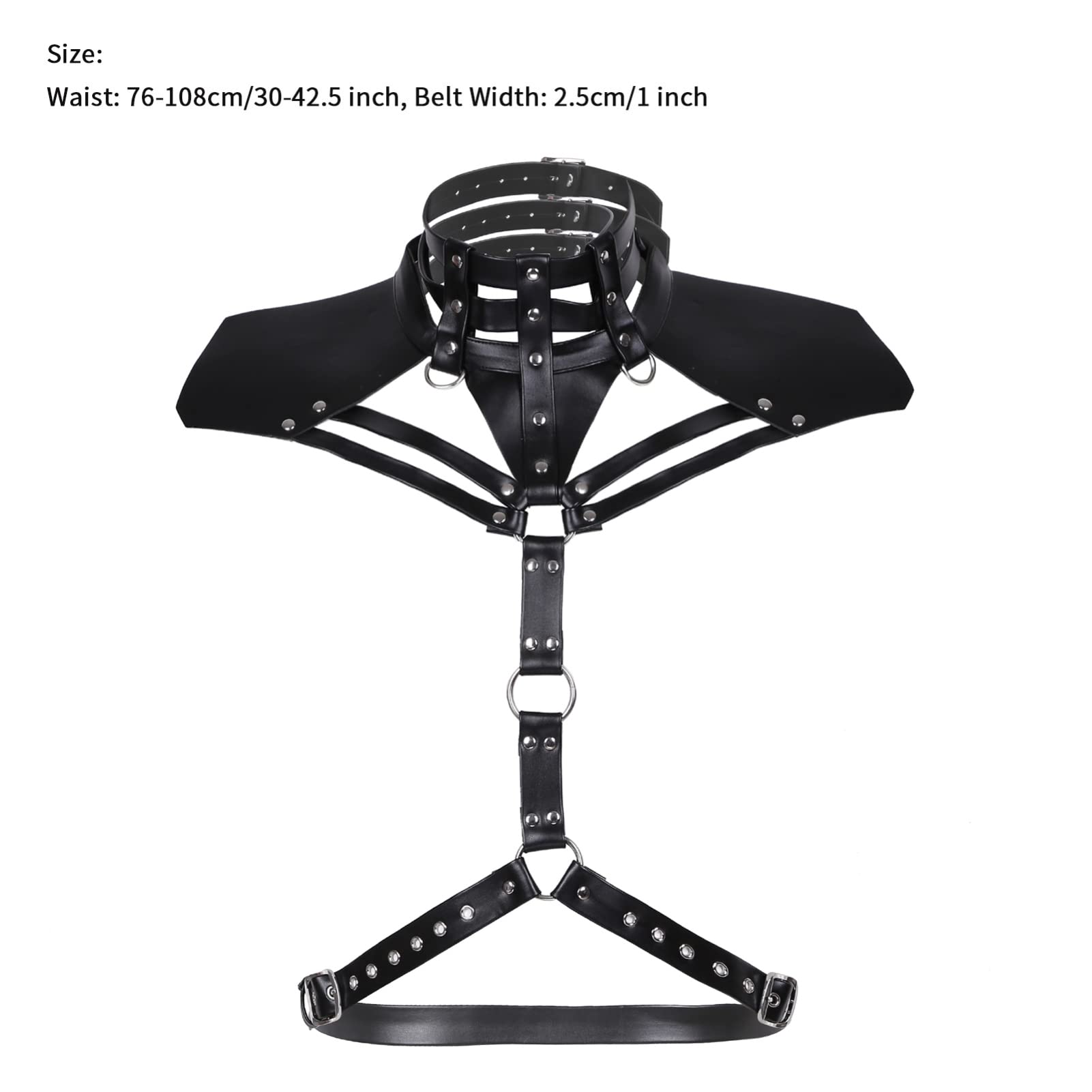 IEFIEL Homme Gothique Ceinture De Harnais Body Poitrine Cuir PU Ajustée Jarretière Punk Bandage Boucle Réglable Buste Harnais Kit Punk Body Cage Harness Costume Clubwear