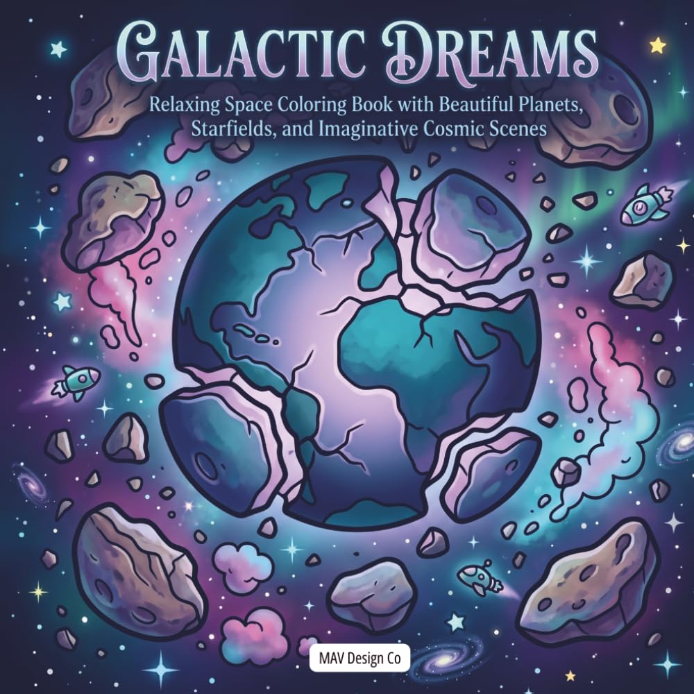 Galactic Dreams Relaxing Space Coloring Book with Beautiful Planets, Starfields, and Imaginative Cosmic Scenes: Featuring Celestial Adventures, ... Exploration Space-Themed Creative Escape
