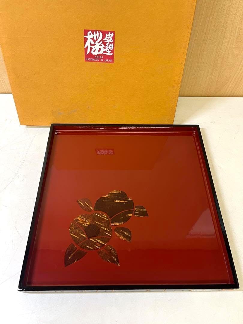 輪島塗沈金「風神雷神」半月盆 美術品・アンティーク・コレクション