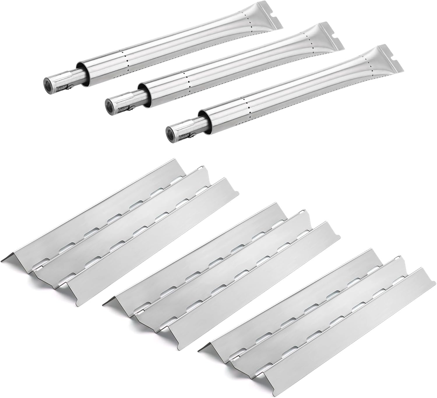 Grill Replacement Parts for Broil King Signet 320, 9468-54, 9865-54, 9468-54, 9468-84, Signet 20, Signet 70, Signet 90, Grill Heat Plates and Grill Burner Tube, Stainless Steel, 3 Pack