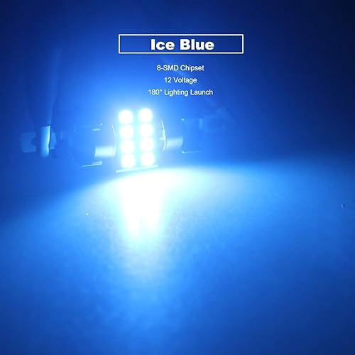 Miniatura 5 de DODOFUN Festoon DE3175 3175 6428 - Bombillas LED de color azul hielo extra brillantes para luces interiores de automóvil, matrícula, mapa, domo,