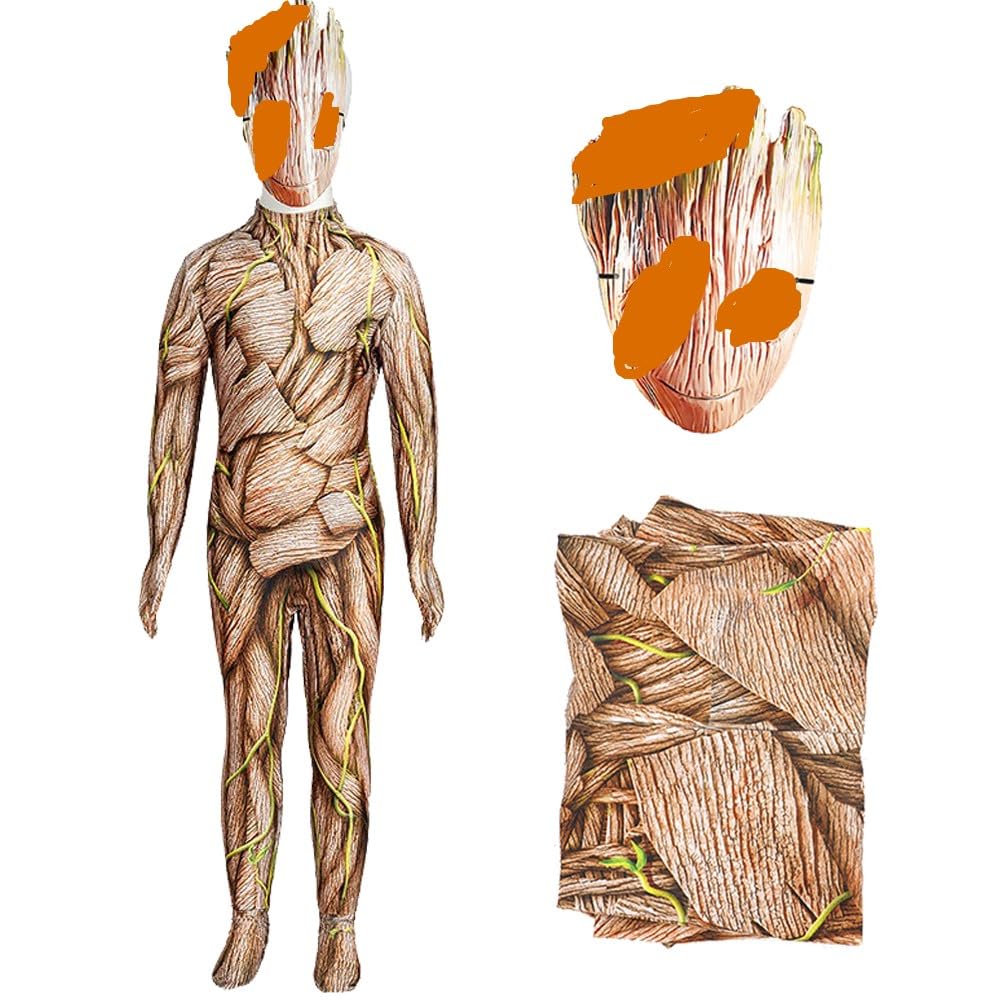 GDFJBG Disfraz de superhéroe Groot Spider para hombres y niños, disfraz de Halloween, para niños y adultos L