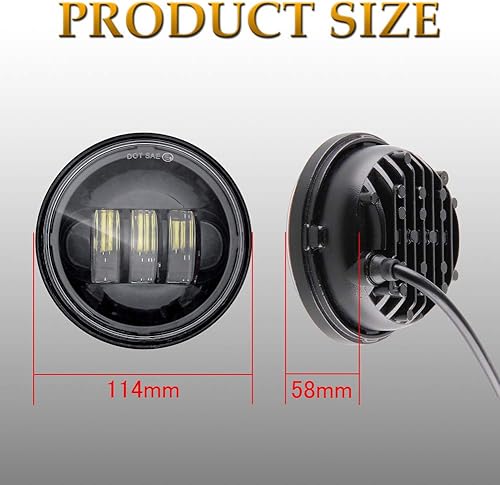 Miniatura 7 de 1 par de luces antiniebla de 4.5 pulgadas que pasan bombillas DRL para motocicleta antiniebla (luz antiniebla negra)