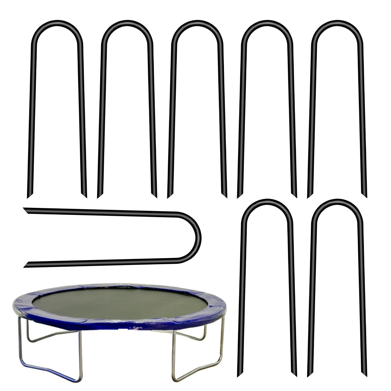 Set di 8 picchetti per trampolino, chiodi fissi per tettoie, ganci a U, antiruggine, accessori per tenda da campeggio