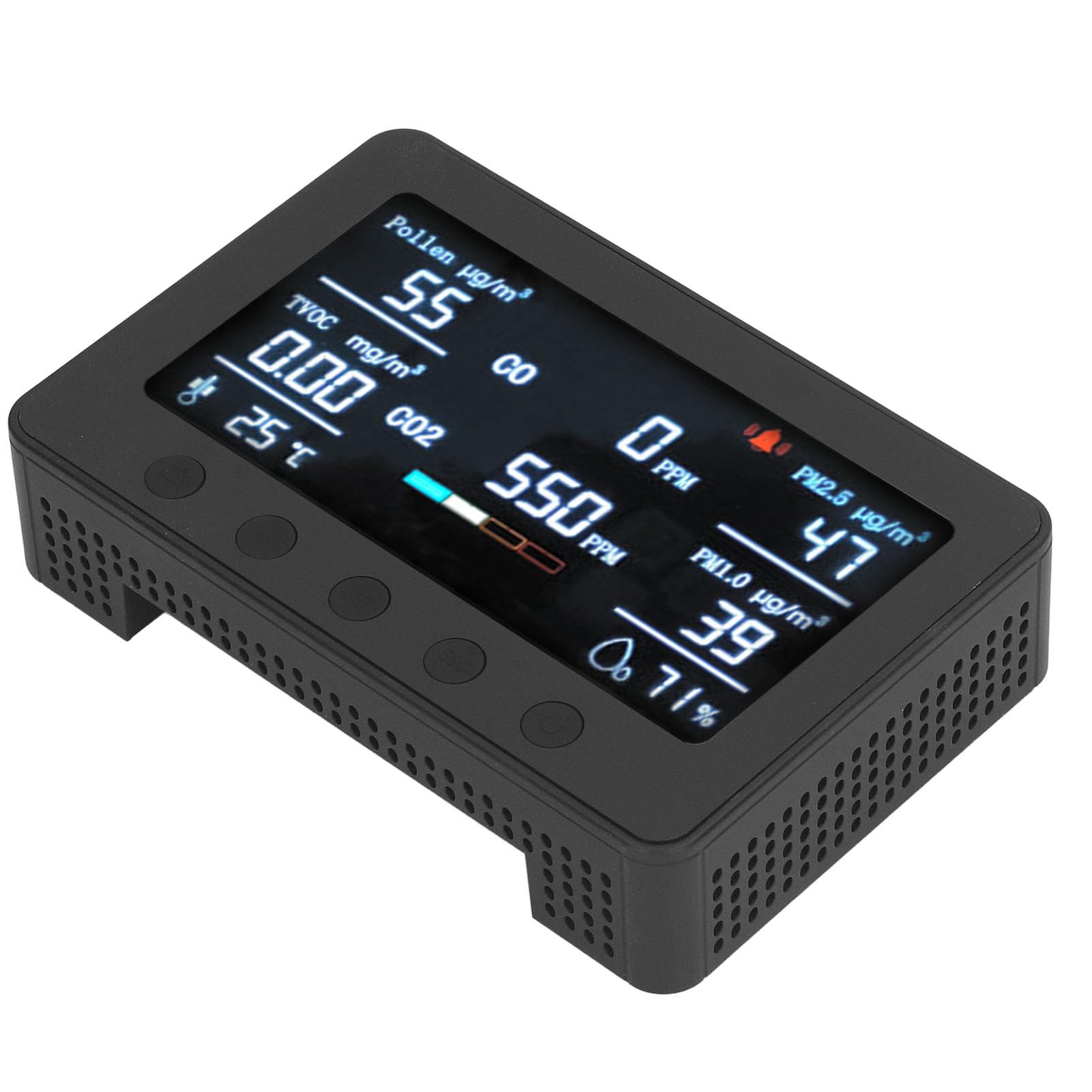 Generic Air Quality Monitor Pm1.0 Display for Tvoc Pt02 Large Screen Pm2.5 Pollen for Graffiti 7In for Holder Display Stand for Holder Stand Plate Stand Indoor Air Quality Meters (US Plug)