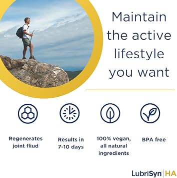 LubriSyn HA Human Liquid Hyaluronic Acid Joint Supplement, 11.5 oz | Oral HA for People, Supports Healthy Knees, Hips & Joint Function for Men & Women, Original Flavor, 30-Day Supply