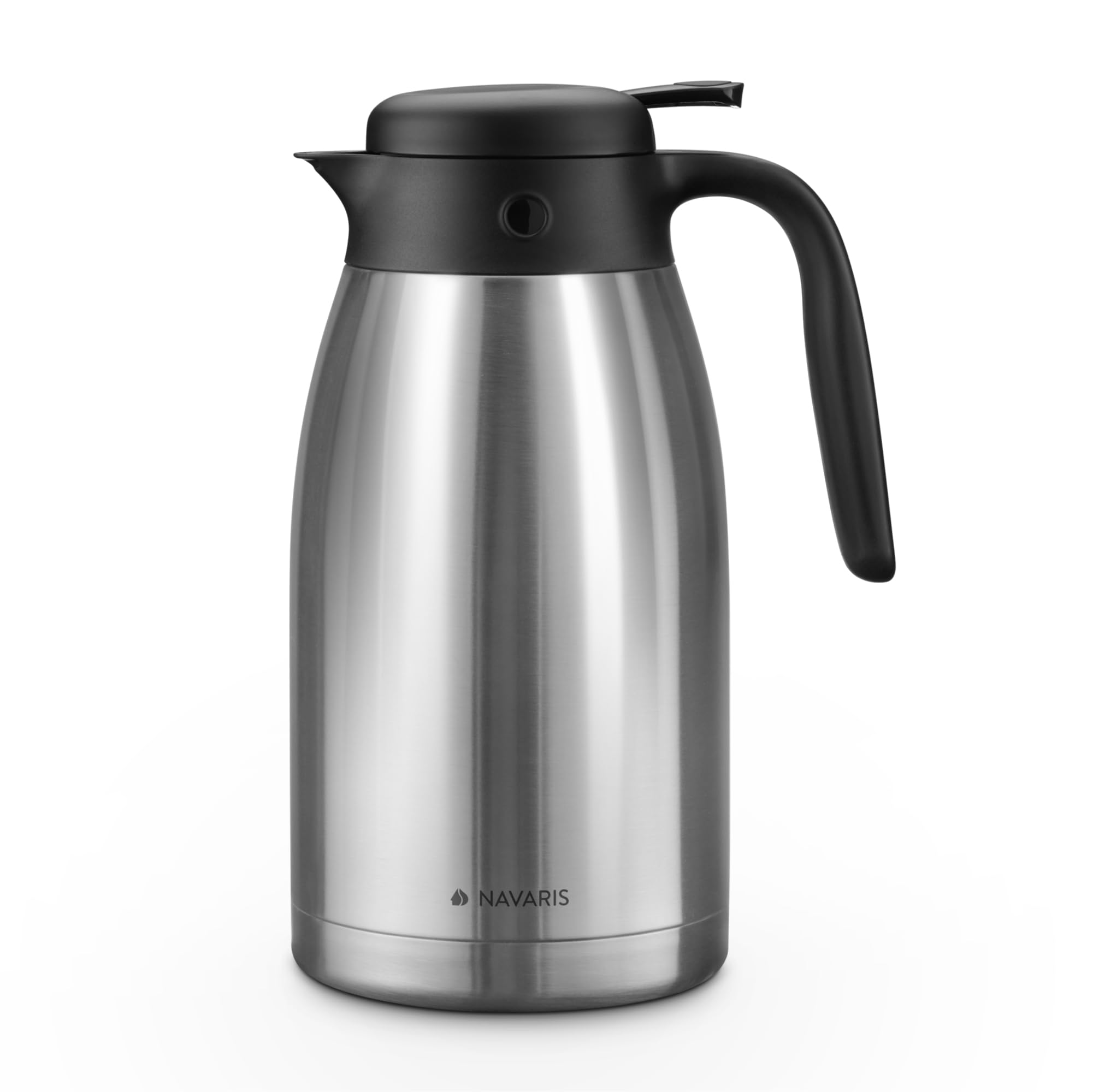 Navaris Jarra térmica de Acero Inoxidable de 2 L - Tetera con Aislamiento al vacío - Termo de té y café para Catering - Bebidas frías Calientes