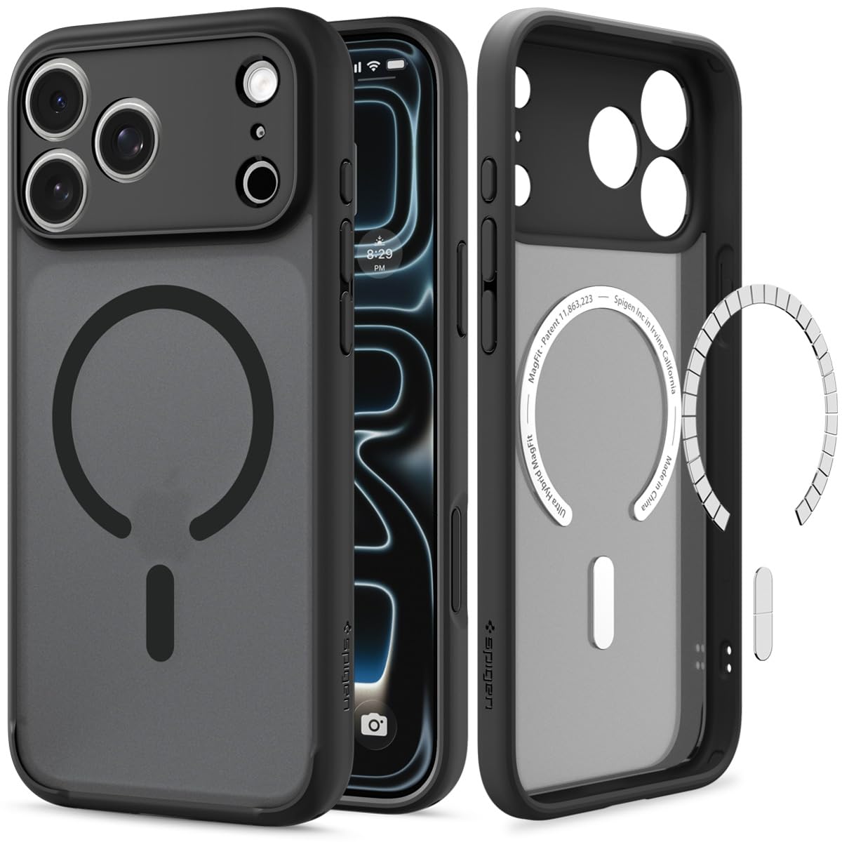 Spigen iPhone 18 Pro Max / 17 Pro Max Hülle Ultra Hybrid MagFit | Kompatibel mit MagSafe, DuraClear Tech, Anti-Yellowing, Air Cushion Tech, Militär-Grade Schutz -Frost Black