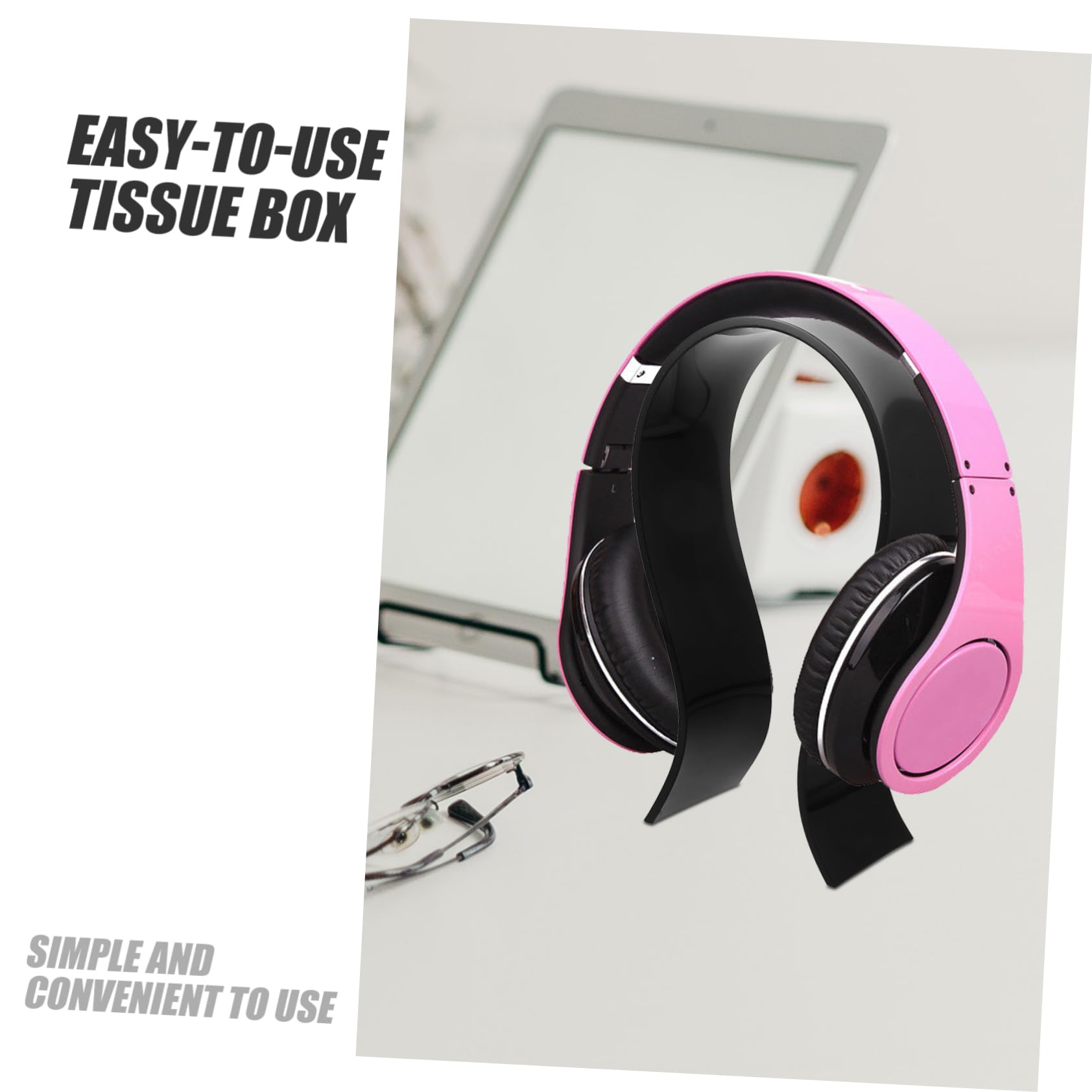 SEWACC 4 Stück Kopfhörerständer aus Acryl für Schreibtisch Stabiler Headset Halter zur Aufbewahrung und Präsentation Geeignet für Gaming Headsets Kopfhörer