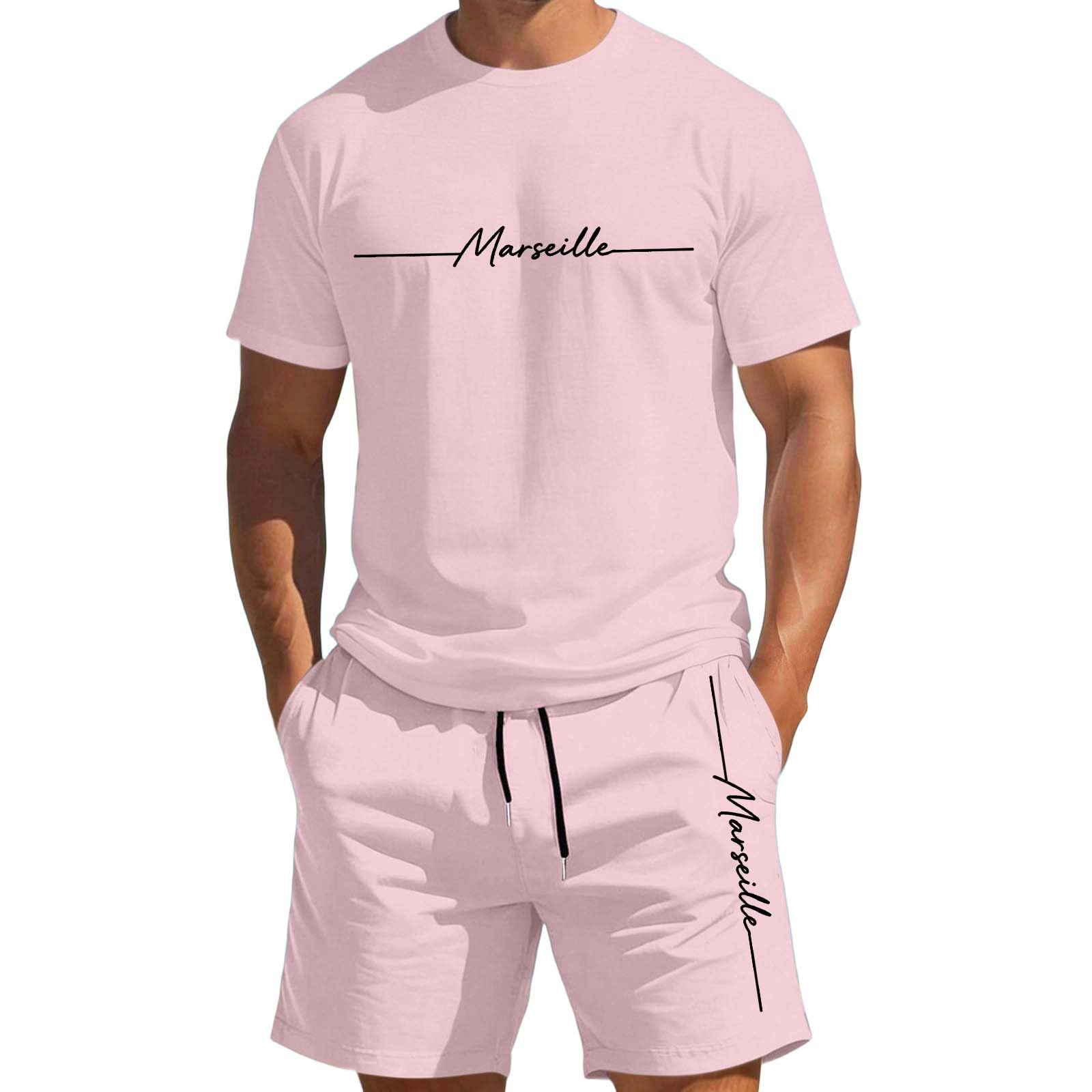 Ensemble homme t-shirt manches courtes imprimé lettres été XXXXXL