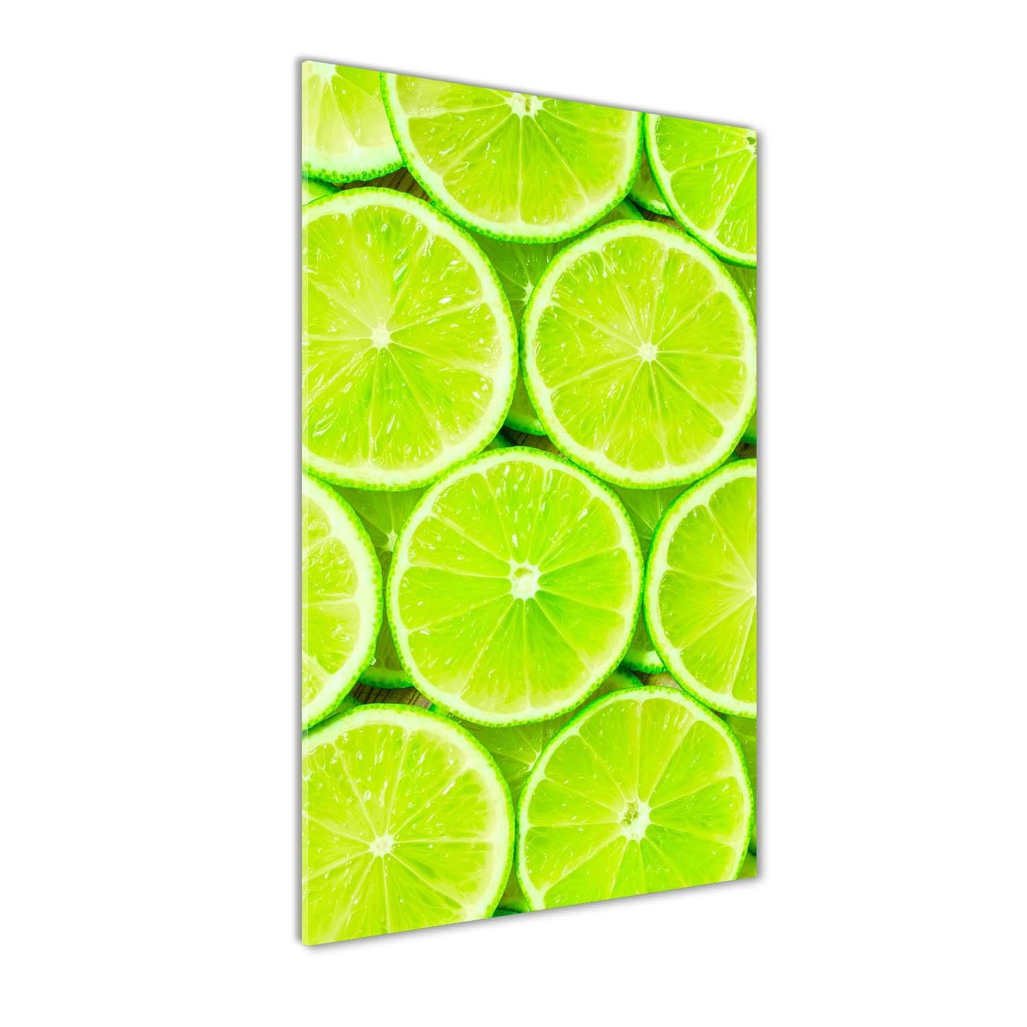 Image sur Verre Acrylique Vert Chaux | Tableau Lumineux pour Déco Cuisine et Salon
