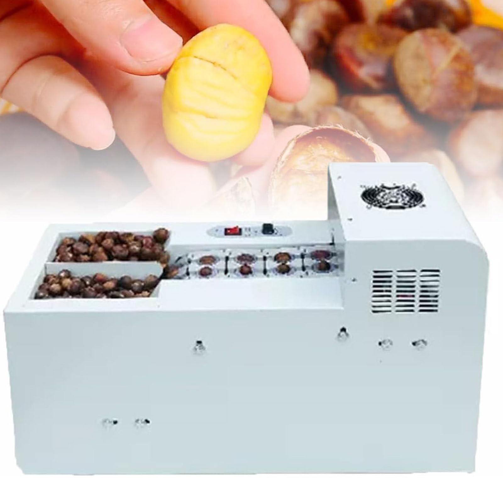 AYCDL Commercial Chestnut Peeling Machine,Chestnut Shelling Machine,Chestnut Shell Opener,Electric Chestnut Cracker Machine,for Chestnuts,Singlechainplate,Doublechainplate,Doublechainplate