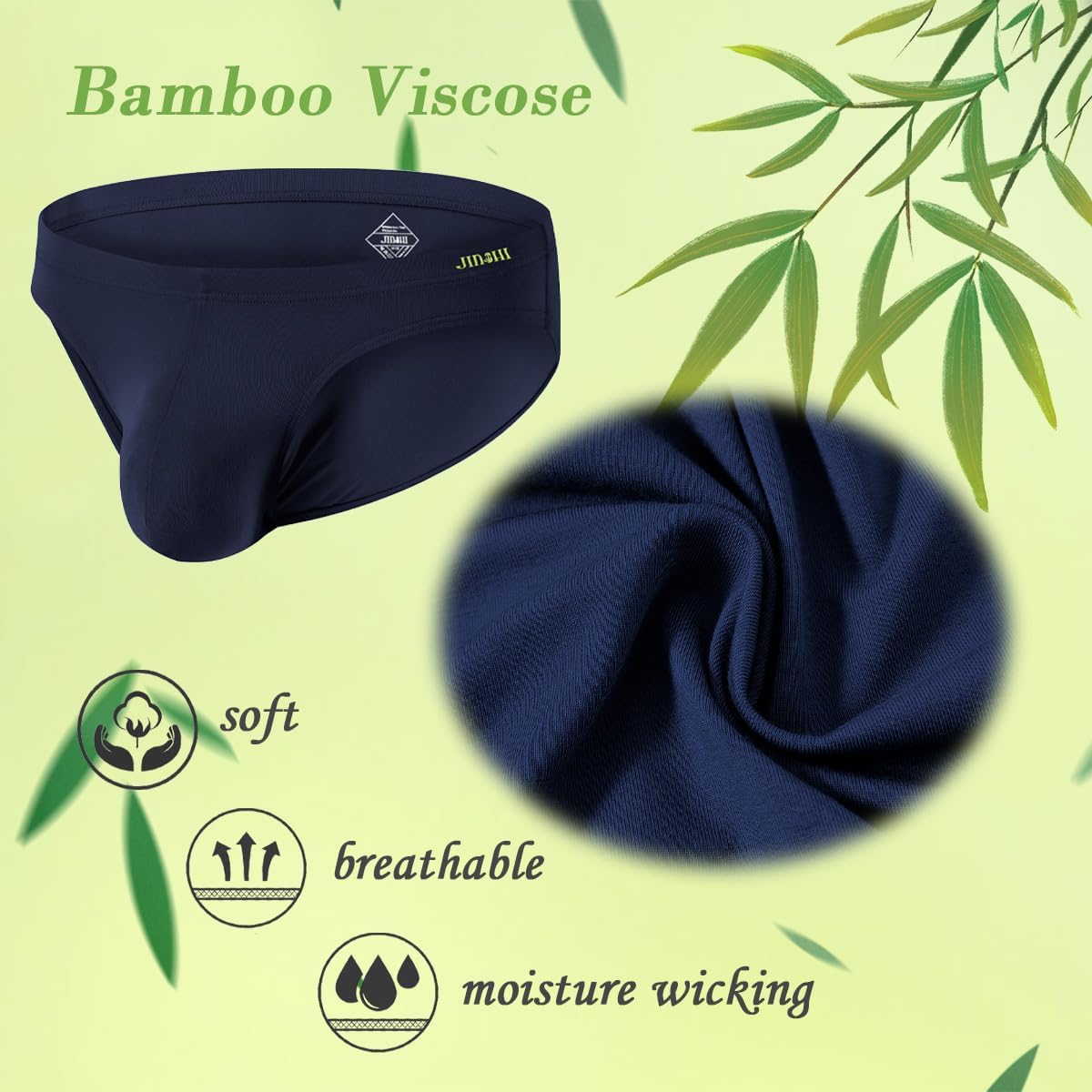 JINSHI Men's Bamboo Viscose Underwear Briefs Mens Sexy Low Rise Ball Pouch Underwears Full Coverd Tagless Brief - Image 5