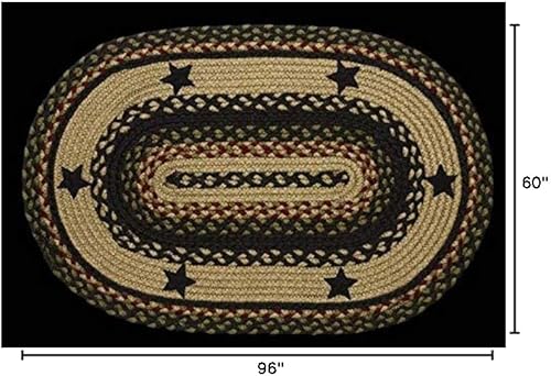 Miniatura 3 de Colección Tartan Star Premium trenzada | Primitivo, rústico, campestre, estilo granja | Yute/algodón | 30 días sin riesgo | Alfombra de