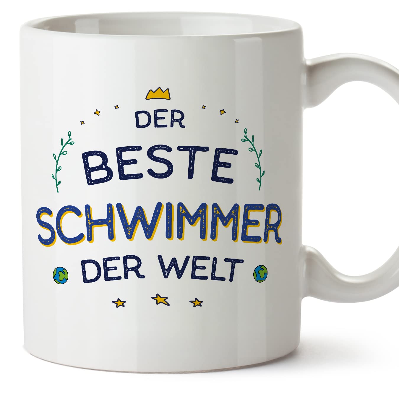 MUGFFINS Swimmer Man Mug - in German - Beste der Welt - Funny Gift for Colleagues - Ceramic 11oz Mug â image 1