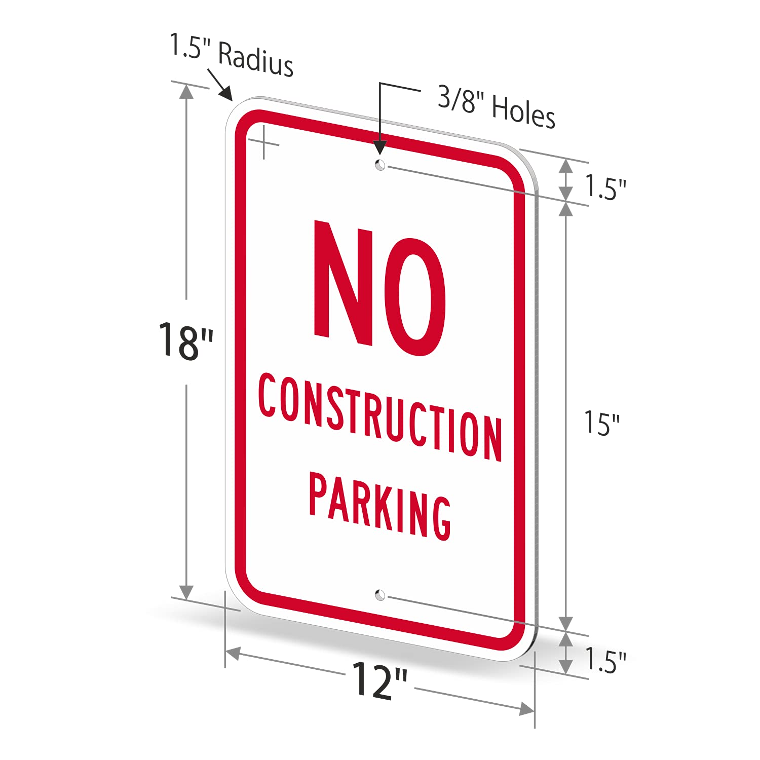 Amazon.com: SmartSign 18 x 12 inch “No Construction Parking” Metal 