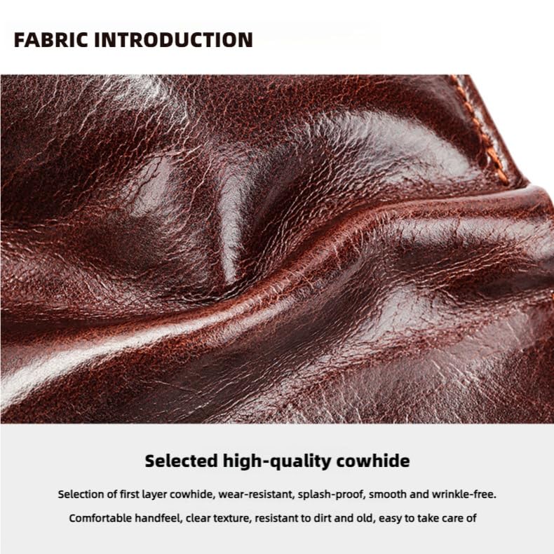 Premium Genuine Leather Trifold Wallet for Men – RFID Blocking Technology, Large Capacity for Cards and Cash, Slim Design for Easy Carry (Coffee)4