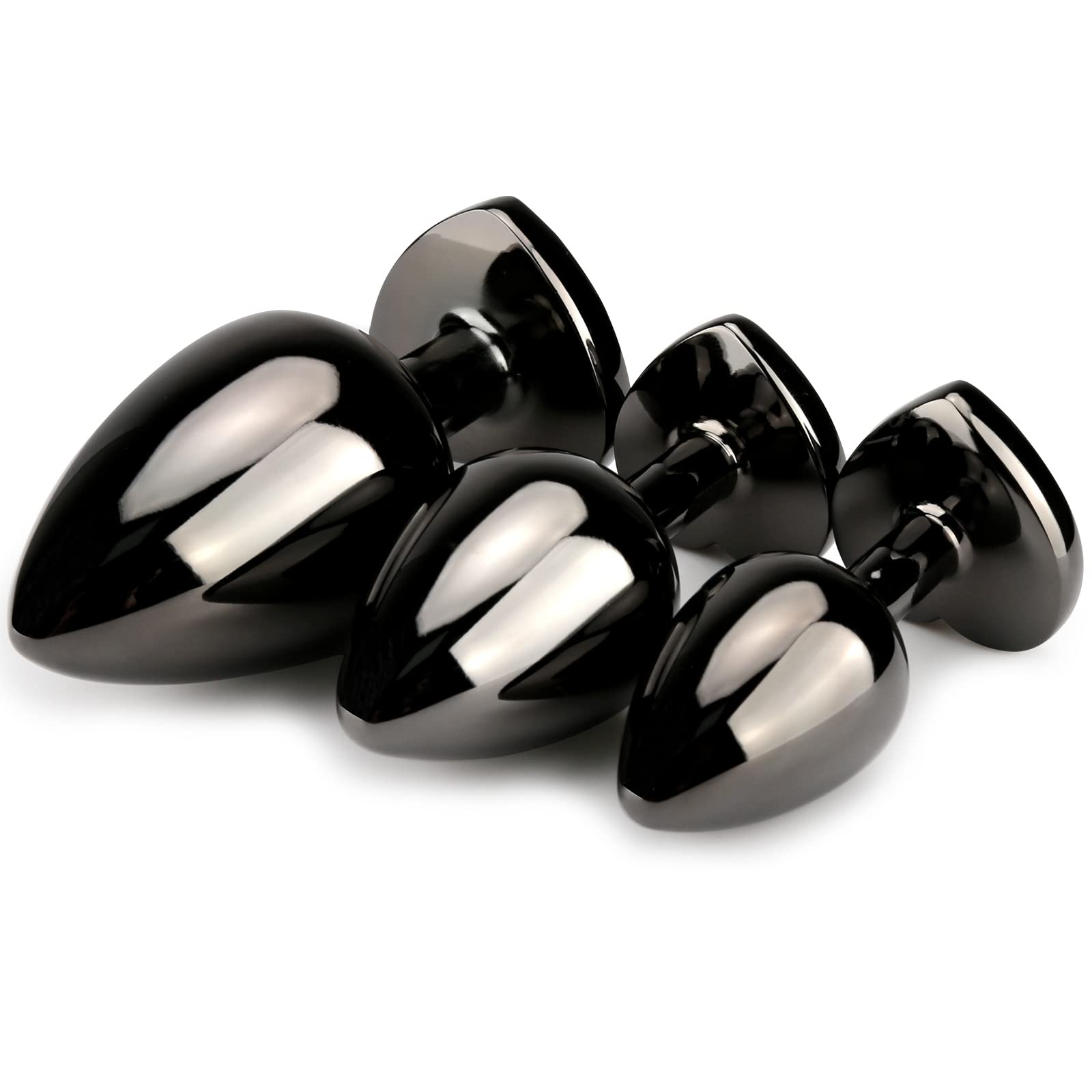 HISIONLEE Anal Plug 3PCS Sex Toys Anal Training Set Metal Butt Plug Adult Trainer Kit Toy with Crystal Diamond S&M Adult Gay Anal Plugs Toy for Beginners Couples Women Men Unisex(): Purple