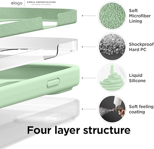 Miniatura 5 de elago Compatible con Funda para iPhone 14 Pro, Funda de Silicona Líquida, Cubierta Protectora de Cuerpo Completo, A Prueba de Golpes, Teléfono