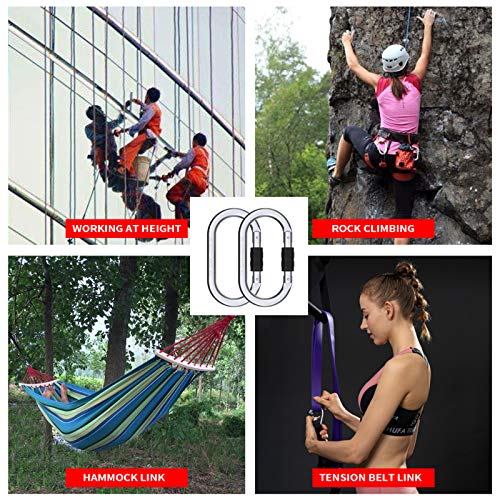 Oak-Sports Caribeener Clips,Climbing Carabiner(25Kn=5600Lbs),Heavy Duty Carabiner Clip,Multipurpose For Rigging, Ropes, Hammocks (2Pack) #TOP5