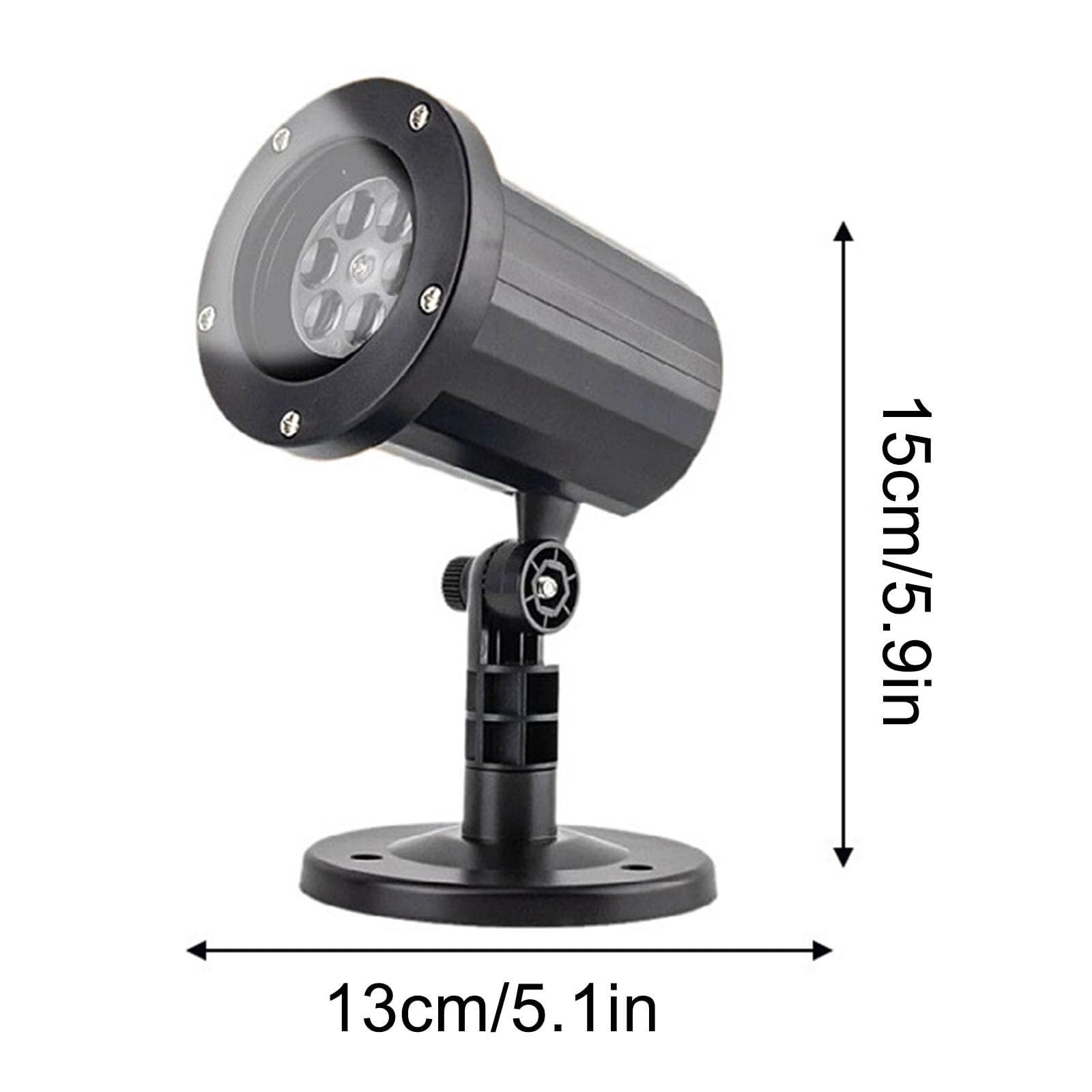Proiettore di luci natalizie per esterni, proiettore a LED con fiocco di neve, decorazioni per le vacanze, IP65, resistente alle intemperie, proiettore da neve regolabile a 180° per faretti, Capodanno