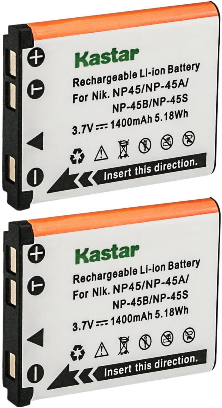 Kastar FNP-45 Battery 2-Pack Replacement for Fujifilm FinePix JV500 FinePix JX200 FinePix JX205 FinePix JX210 FinePix JX250 FinePix JX255 FinePix JX280 FinePix JX290 FinePix JX295 Camera