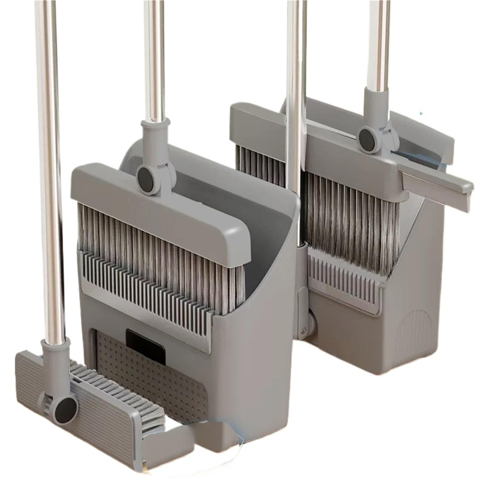 Juego De Escoba Y Recogedor Juego de Escoba y recogedor Plegable con Peine Dientes, Cepillo Limpieza Funcional Multifuncional for el hogar, Cocina Suelo Oficina(4-in-1Gray)