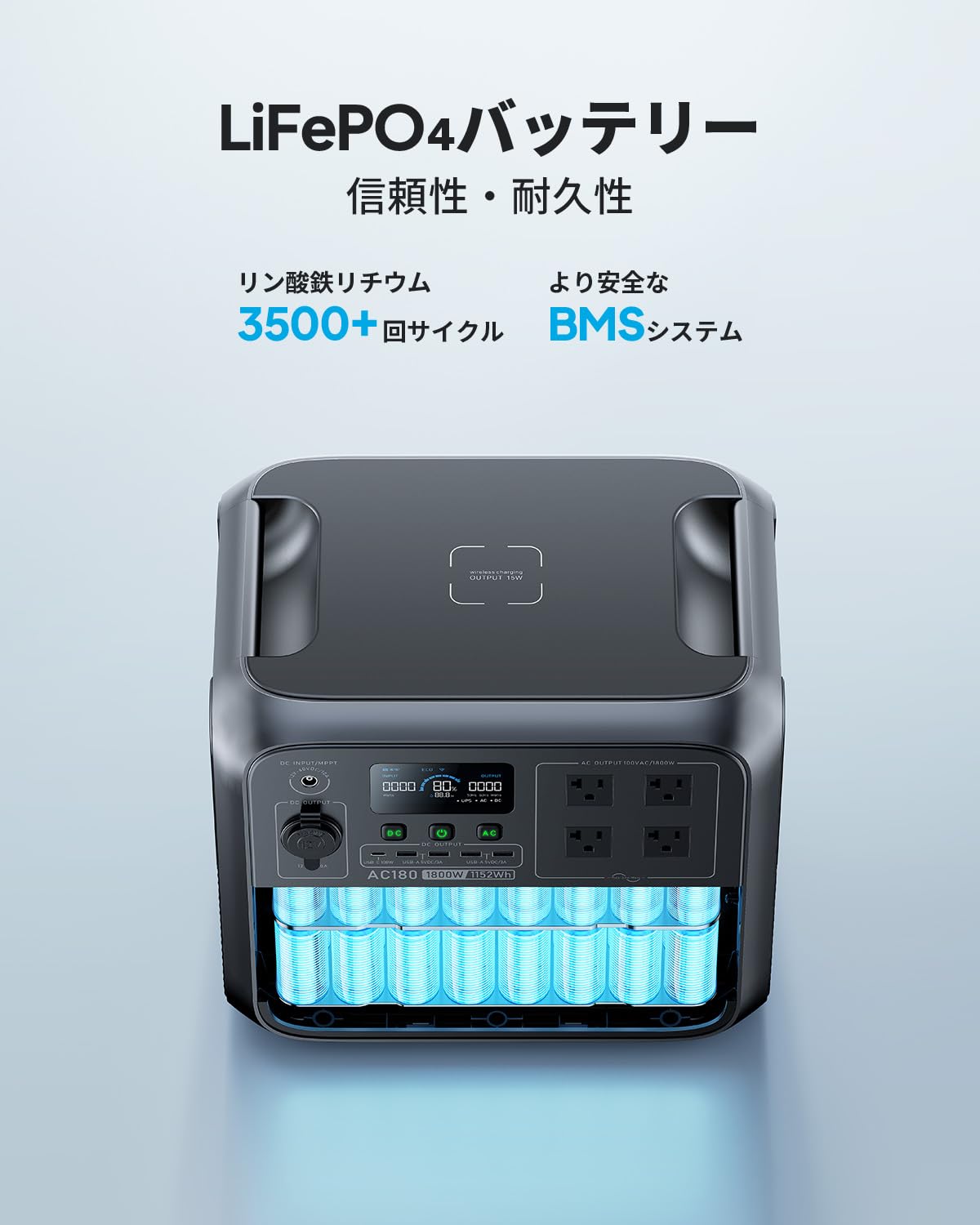 Amazon.co.jp: BLUETTI ポータブル電源 AC180 1152Wh/1800W 60分